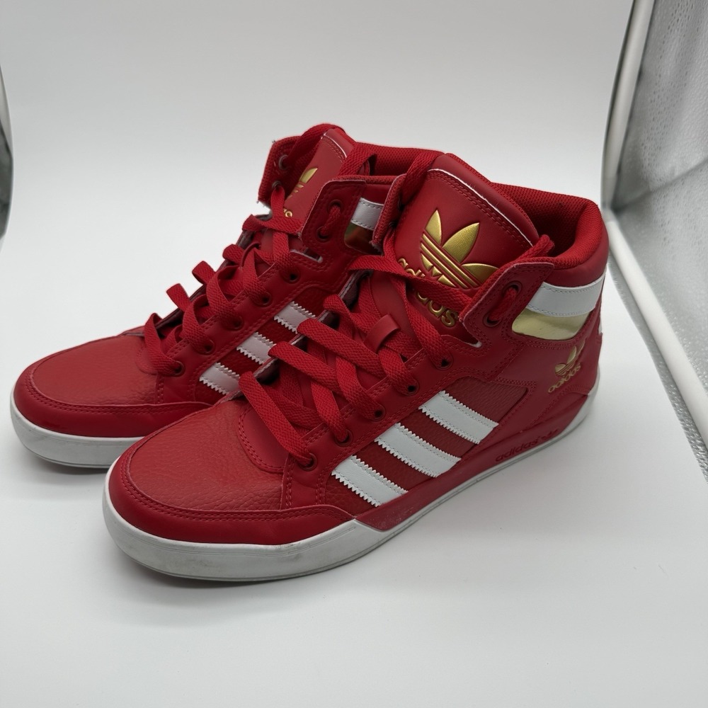 Adidas Hard Court Hi Red Cloud White Metallic Gold FV5328 Mens Size 9 Rare